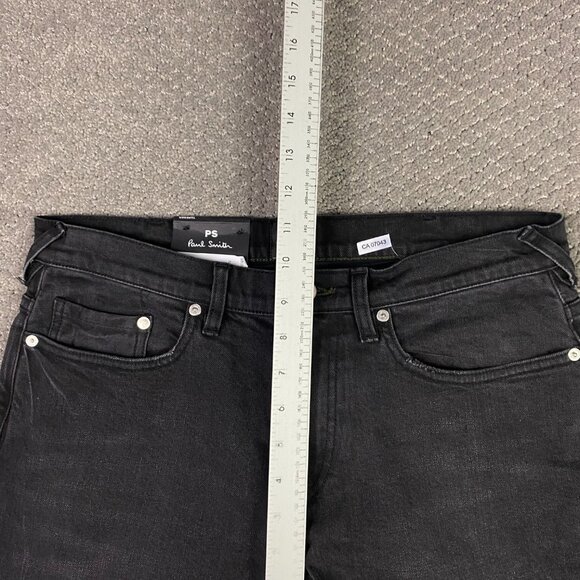 NWT Paul Smith Tapered Fit Black Organic Stretch Jeans Men's 30 Measure 32 x 31 - Picture 12 of 16